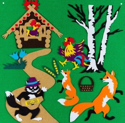 Игра театр-сказка для детей 3+ "Кот, петух и лиса", 47*47см