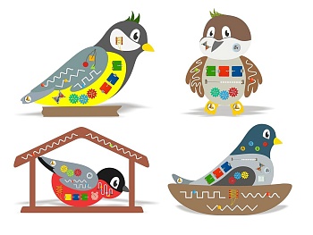 Набор бизибордов «Птицы России» №3