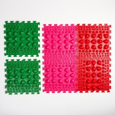 Комплект напольный модульный массажный коврик-пазл ОРТОША «МИКС - 5» (6 пазлов)