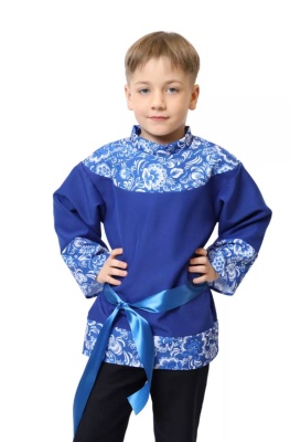 Русская народная рубаха для мальчика косоворотка синяя