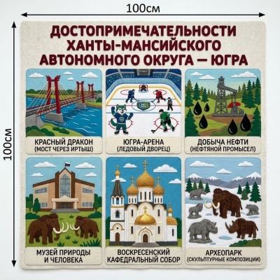 Панно из фетра "Достопримечательности Ханты-Мансийского автономного округа — Югры"
