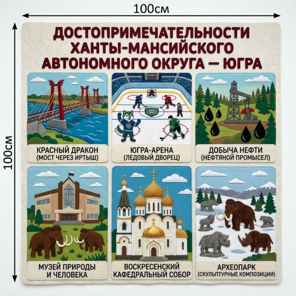 Панно из фетра "Достопримечательности Ханты-Мансийского автономного округа — Югры"