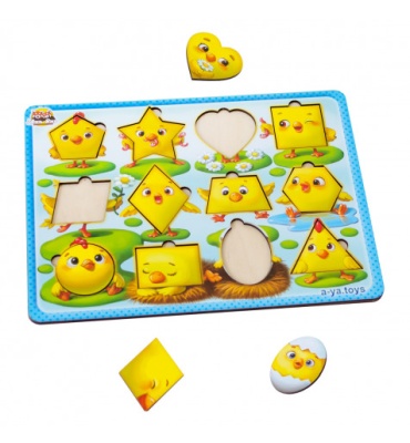 Сортер-вкладыш Цыплята-фигуры