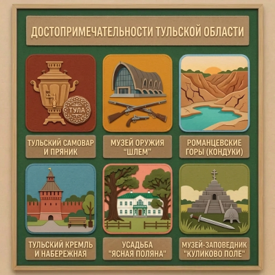Панно из фетра "Достопримечательности Тульской области"