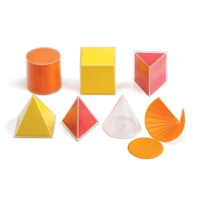 Фигуры геометрические складные 2D в 3D. Набор 8 см. (6 форм, 3 цвета)