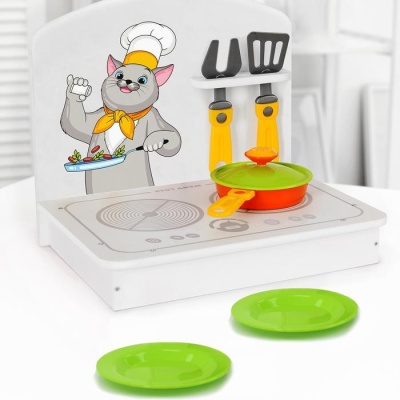 Кухня детская, мини, белая, 6 предметов, цвет белый