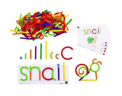 Палочки счетные Геостикс (200 дет). Конструктор слов с карточками