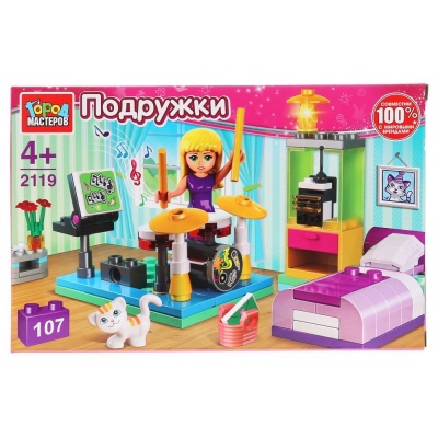 Город мастеров. Конструктор "Комната" с фигуркой, 107дет.
