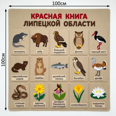 Панно из фетра "Красная книга Липецкой области"