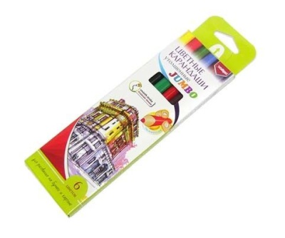 Intelligent. Карандаши 6 цв. Jumbo 3х-гранный арт.BR-359