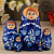 Матрёшка "Гжель", синее платье, 5 кукольная, 10 см