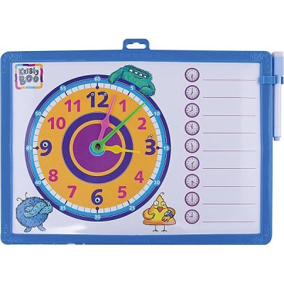 Kribly Boo. Доска-часы двусторонняя, с маркером (синяя)