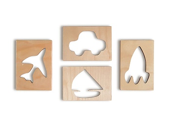 Трафареты для рисования песком «Виды транспорта» (4 штуки)