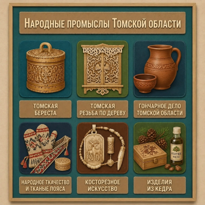 Панно из фетра "Народные промыслы Томской области"