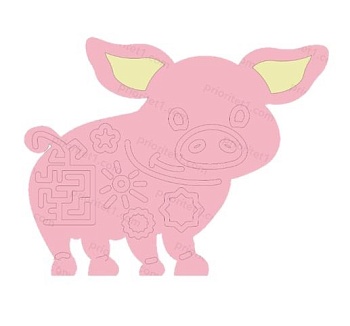 Тактильно-развивающая панель «Смелый поросёнок»