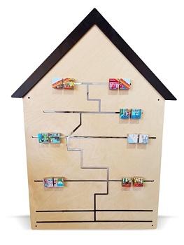 Тактильно-развивающая панель-лабиринт «Домик с комнатами»