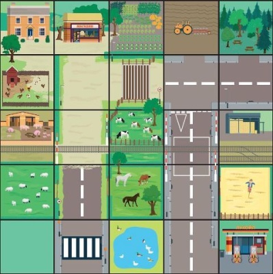 Тематическое поле "Ферма" для мини робота Bee-Bot