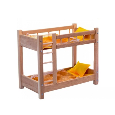 Кроватка для кукол "Маленькая соня" (дерево) (2-х ярусная) (50*28*42см)