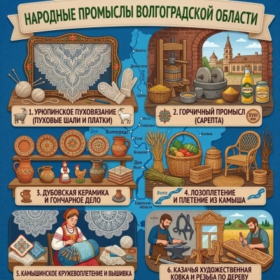 Панно из фетра "Народные промыслы Волгоградской области"
