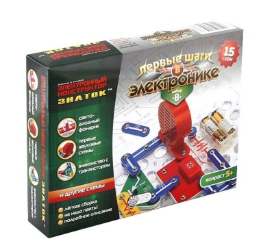 Конструктор Знаток "Первые шаги в электронике" Набор B (15 схем)