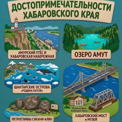 Панно из фетра "Достопримечательности Хабаровского края"
