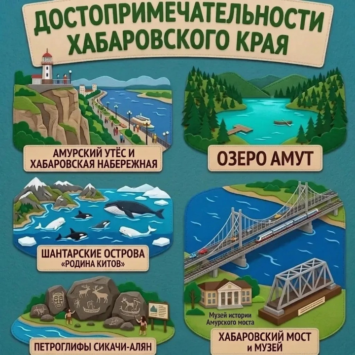 Панно из фетра "Достопримечательности Хабаровского края"