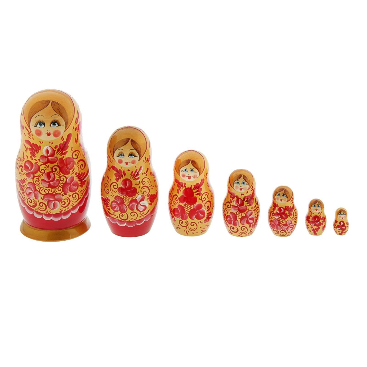 Матрешка 10 в 1 в Белом сарафане с цветами