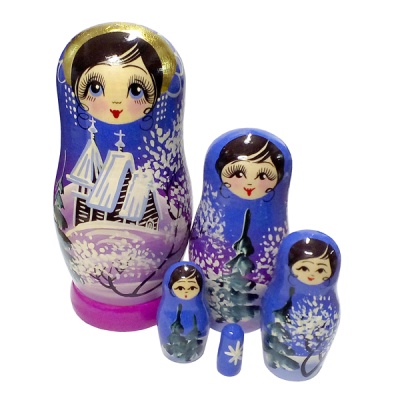Матрешка Времена года Зима (5 в 1) (RNToys)