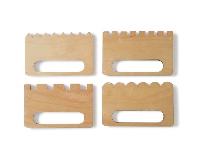 Трафареты для рисования песком «Гребешки №1» (4 штуки)