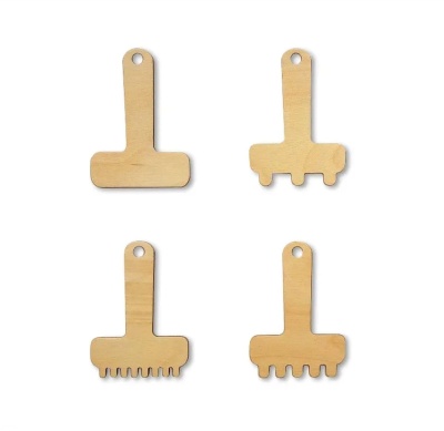 Трафареты для рисования песком «Грабельки» (4 штуки)