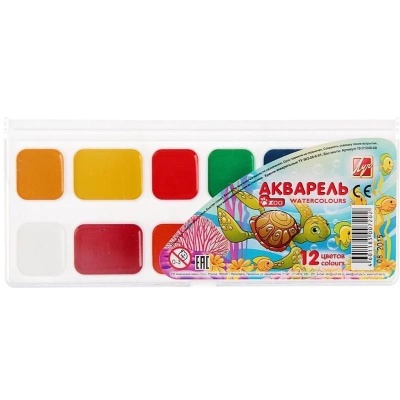 Луч. Акварель "Zоо" 12 цв. б/к арт.19С 1249-08  /48