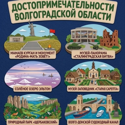 Панно из фетра "Достопримечательности Волгоградской области"