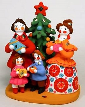 Композиция «Семья у новогодней ёлки»