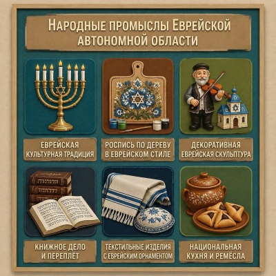 Панно из фетра "Народные промыслы Еврейской автономной области"
