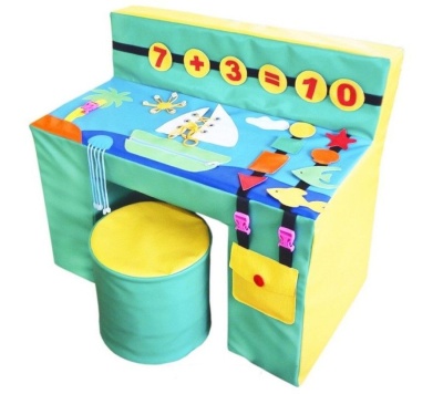 Детский дидактический стол с пуфиком