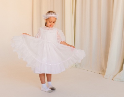 Снежинка (нижнее платье + верхнее платье + головной убор)