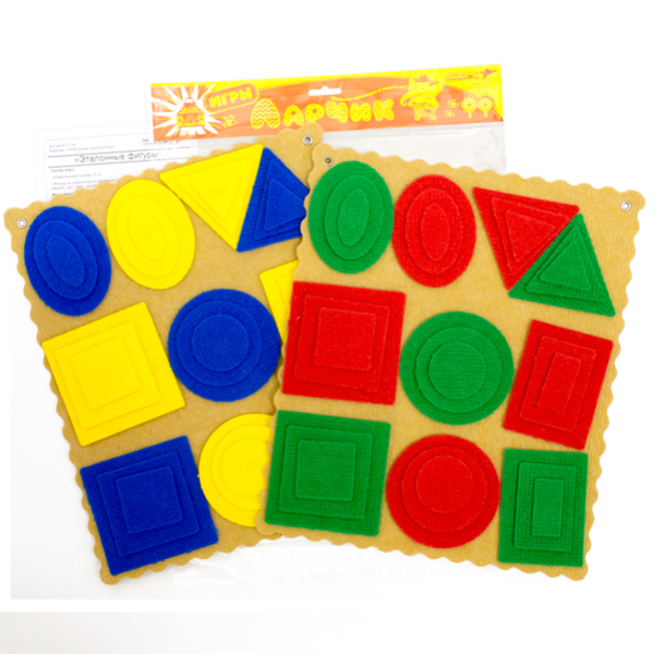 Эталонные фигуры (ковролин,5 фигур,4 цв.,3 раз Лар.(Воскобович)