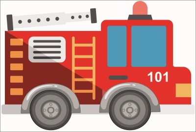 Ширма для сюжетно-ролевых игр ПОЖАРНАЯ МАШИНА вид сбоку