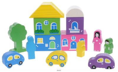 Конструктор Томик "Цветной городок.Розовый" 14 дет. 