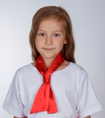 Галстук  с петелькой из атласа узкий