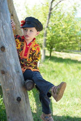 Косоворотка "Хохлома" черная