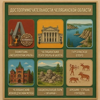 Панно из фетра "Достопримечательности Челябинской области"