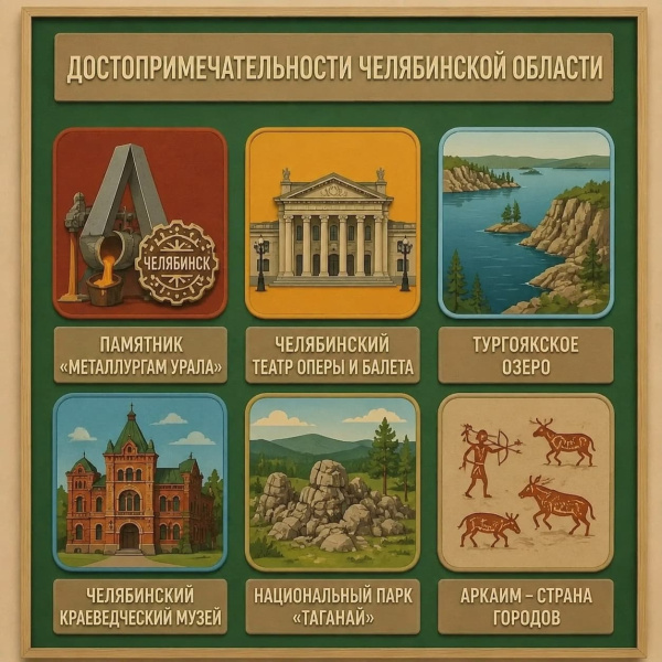 Панно из фетра "Достопримечательности Челябинской области"