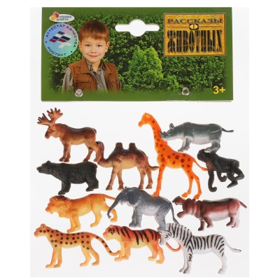Набор из 12-и диких животных в ассорт. 5 см в пак. арт.P9606/12