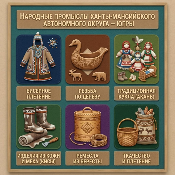 Панно из фетра "Народные промыслы Ханты-Мансийского автономного округа — Югры"
