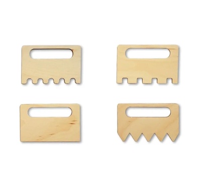 Трафареты для рисования песком «Гребешки №2» (4 штуки)