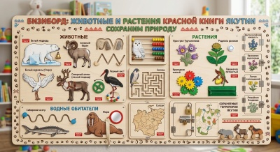 Бизиборд Животные и растения красной книги Якутии