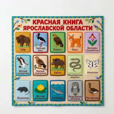 Панно из фетра "Красная книга Ярославской области"