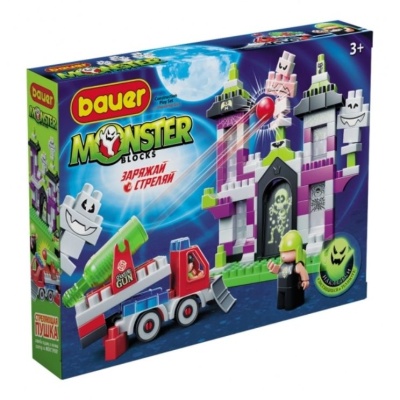 Bauer.823 Конструктор "Monster blocks" дом с привид. с машиной-пушкой