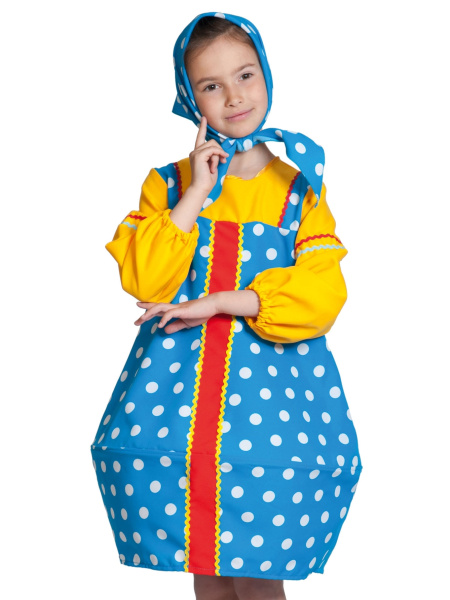 Матрёшка голубая (сарафан, косынка) арт. 5101